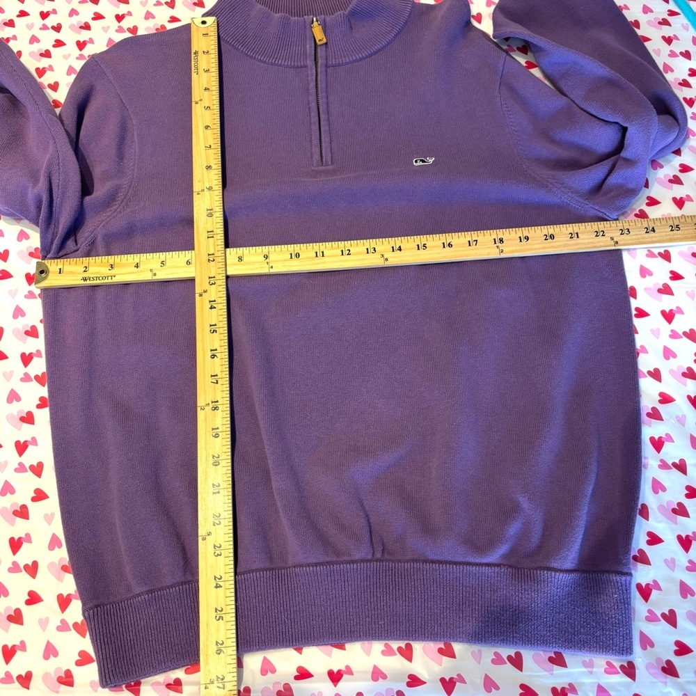 Vineyard Vines sweater Saltwater 1/4 zip purple SZ L. NWOT - Picture 7 of 9